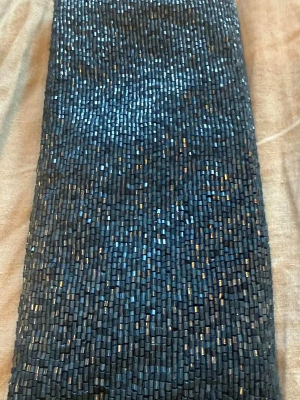 Women's Blue Beaded Clutch